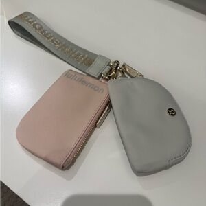 Lululemon Pink Grey and Gold Dual Pouch Wristlet